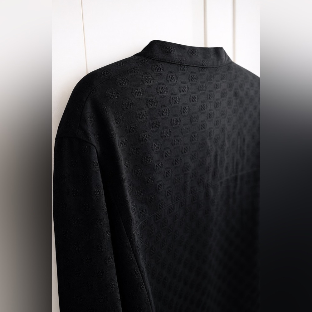 Zara Viscose wrap kimono textured shirt in black NWT sz S-M - Picture 3 of 8